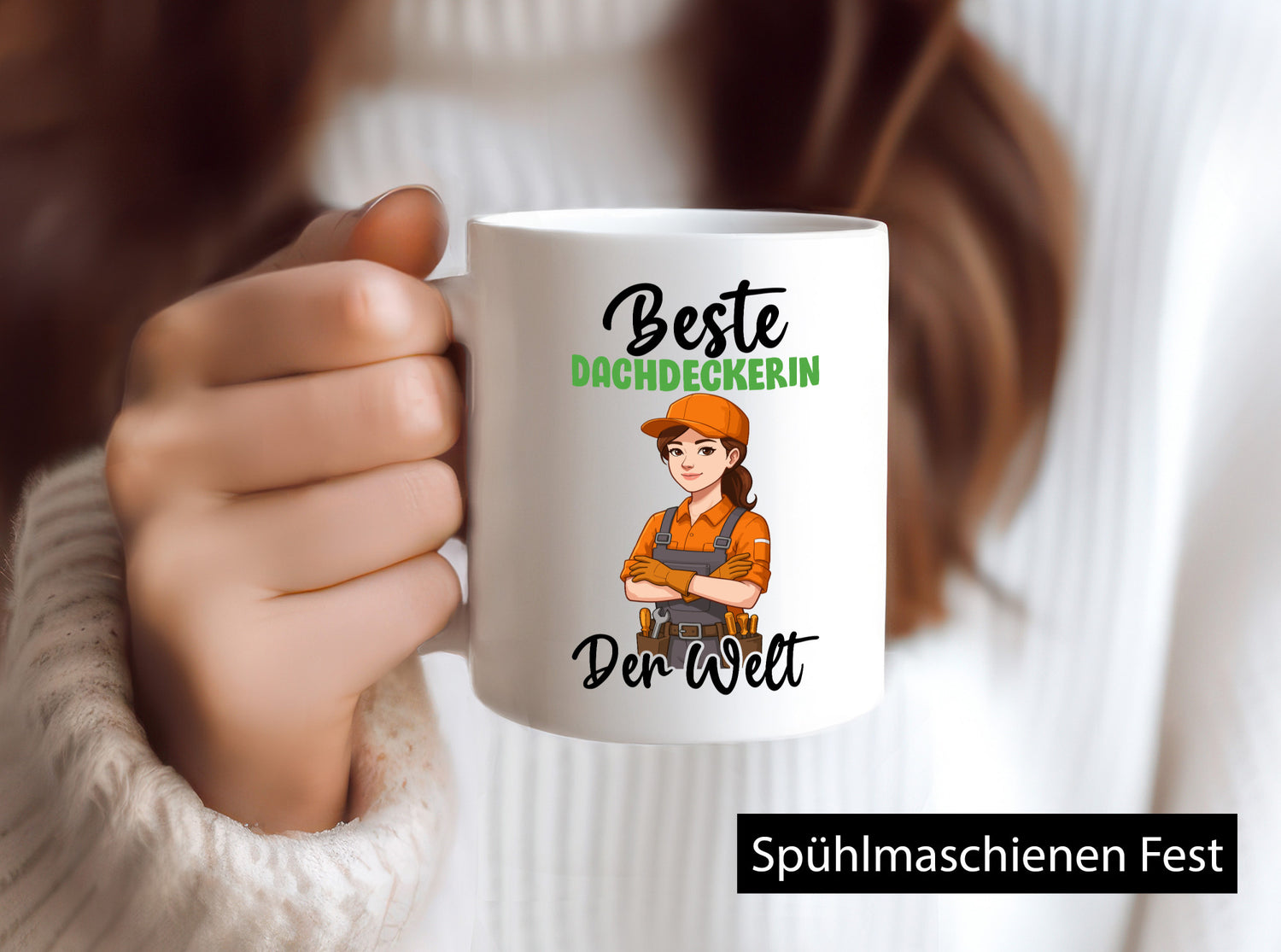 Beste Dachdeckerin | Dachbau Hausbau v2 Geschenkidee Humor Tasse