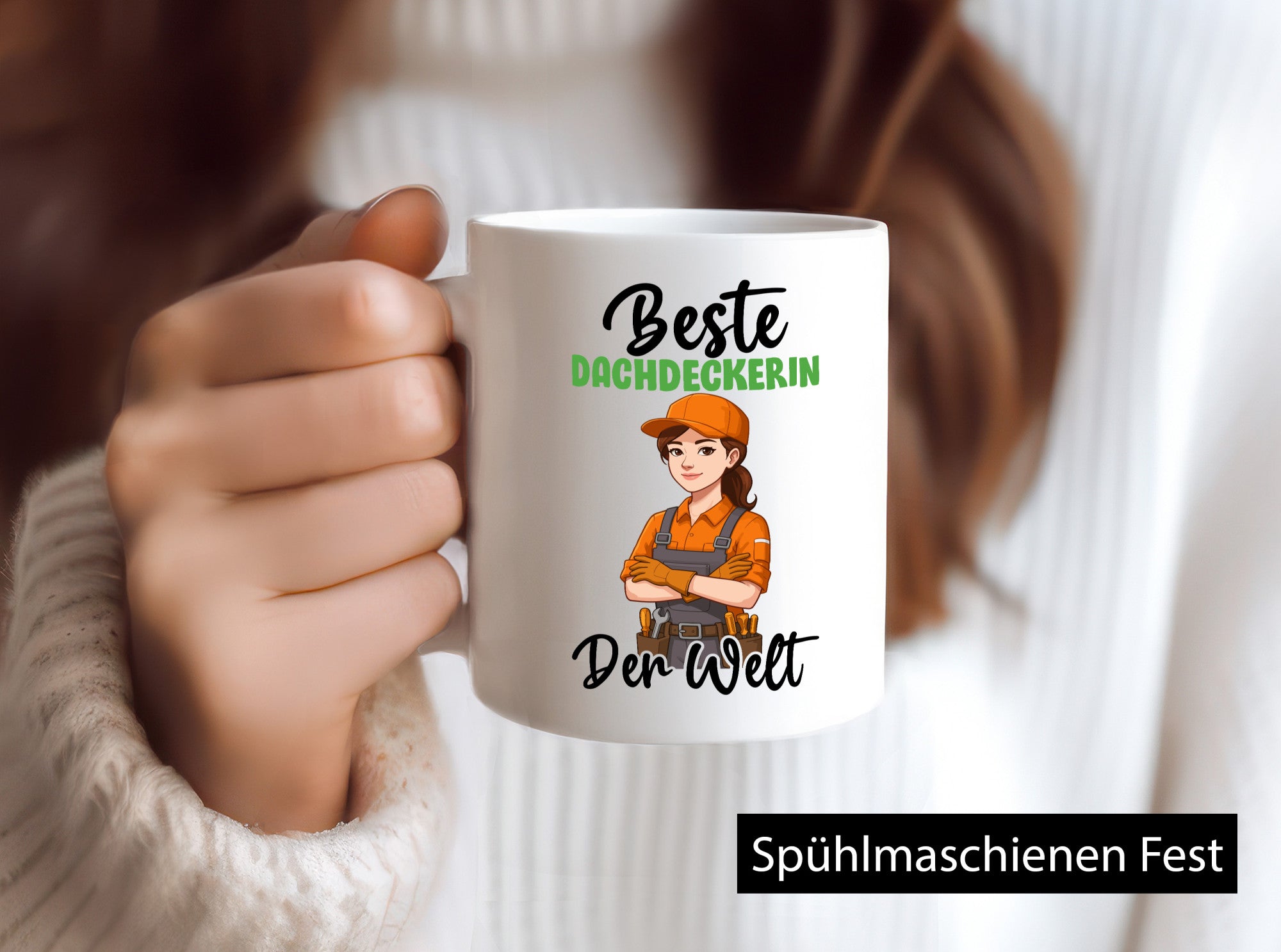 Beste Dachdeckerin | Dachbau Hausbau v2 Geschenkidee Humor Tasse