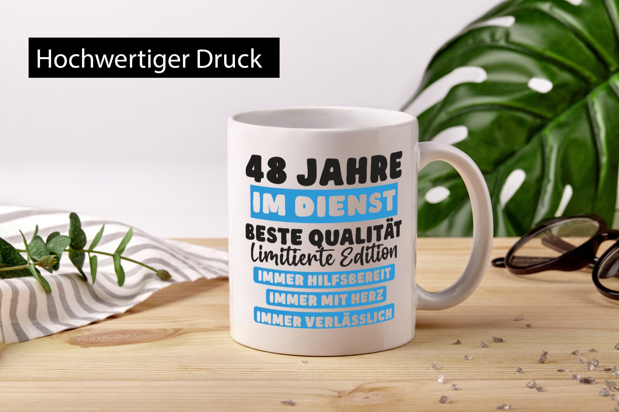 48 Jahre im Dienst | Jubiläum Arbeit v6 Geschenkidee Kollegen Büro Humor Tasse