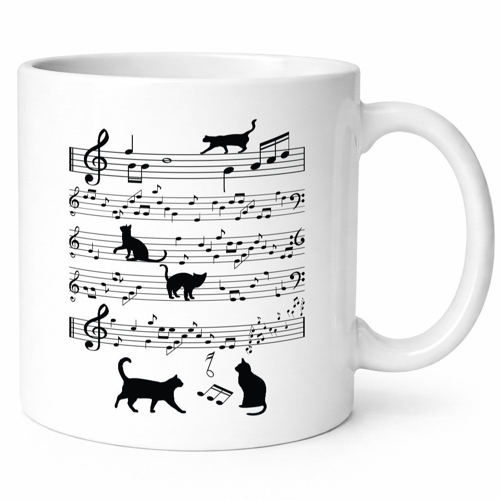 Musik Note mit Katzen | katze Singen lustiger Spruch Geschenk Tierliebhaber
