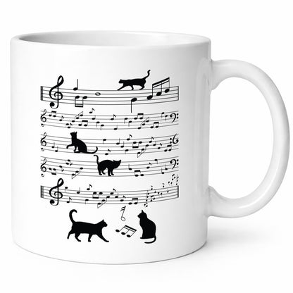 Musik Note mit Katzen | katze Singen lustiger Spruch Geschenk Tierliebhaber
