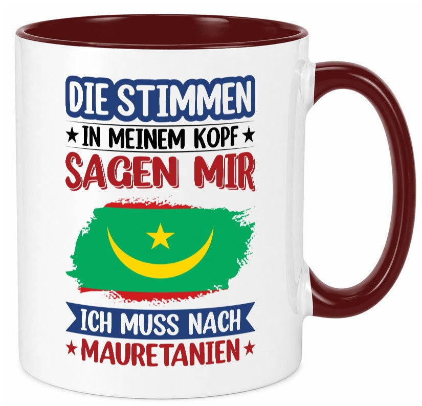 Mauretanien | Urlaub Stimmen in meinem Kopf Traumland lustiger Spruch Geschenk Tasse