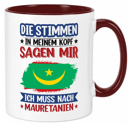 Mauretanien | Urlaub Stimmen in meinem Kopf Traumland lustiger Spruch Geschenk Tasse