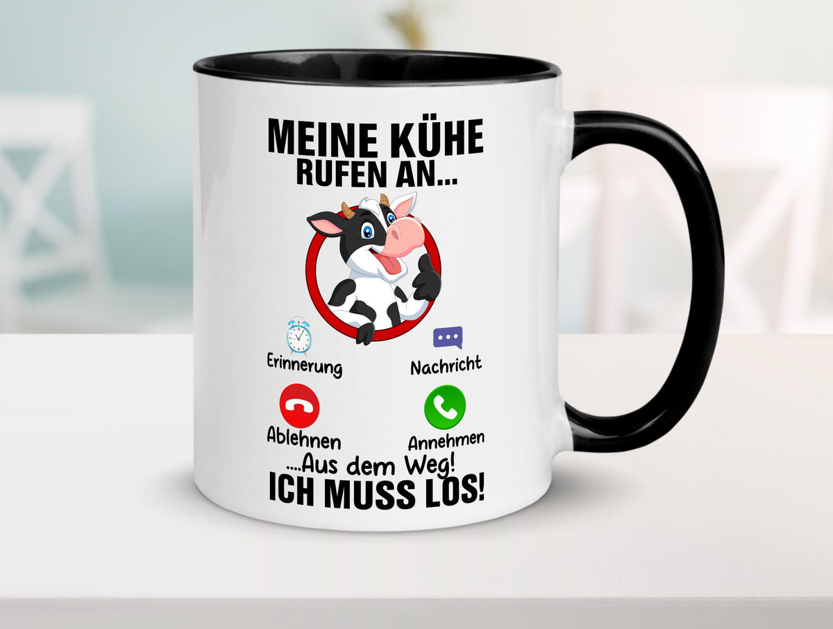 Meine Kühe rufen an | Landwirt Kuh Bauernhof Geschenk Humor Geschenkidee Tasse