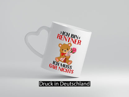 Ich bin Rentner muss gar nix | Teddybär lustiger Spruch Geschenk Ruhestand