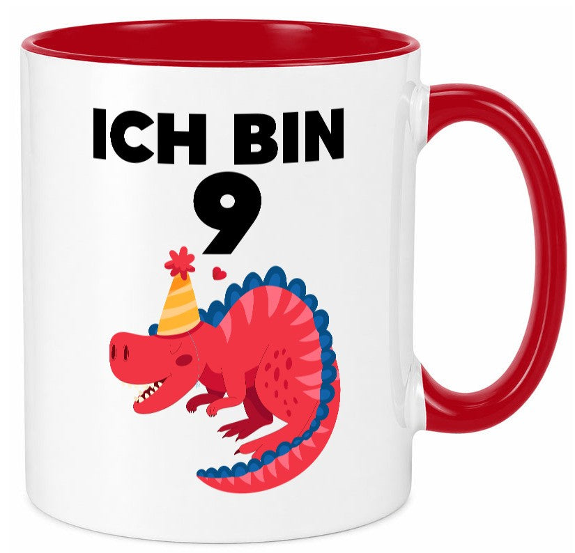 9. Geburtstag | Dino Dinosaurier 9 Jahre Geschenk Geschenkidee lustiger Spruch Tasse