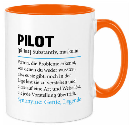 Pilot | Flugzeug Beruf Spruch Definition Piloten Geschenkidee Arbeit Kollegen Tasse