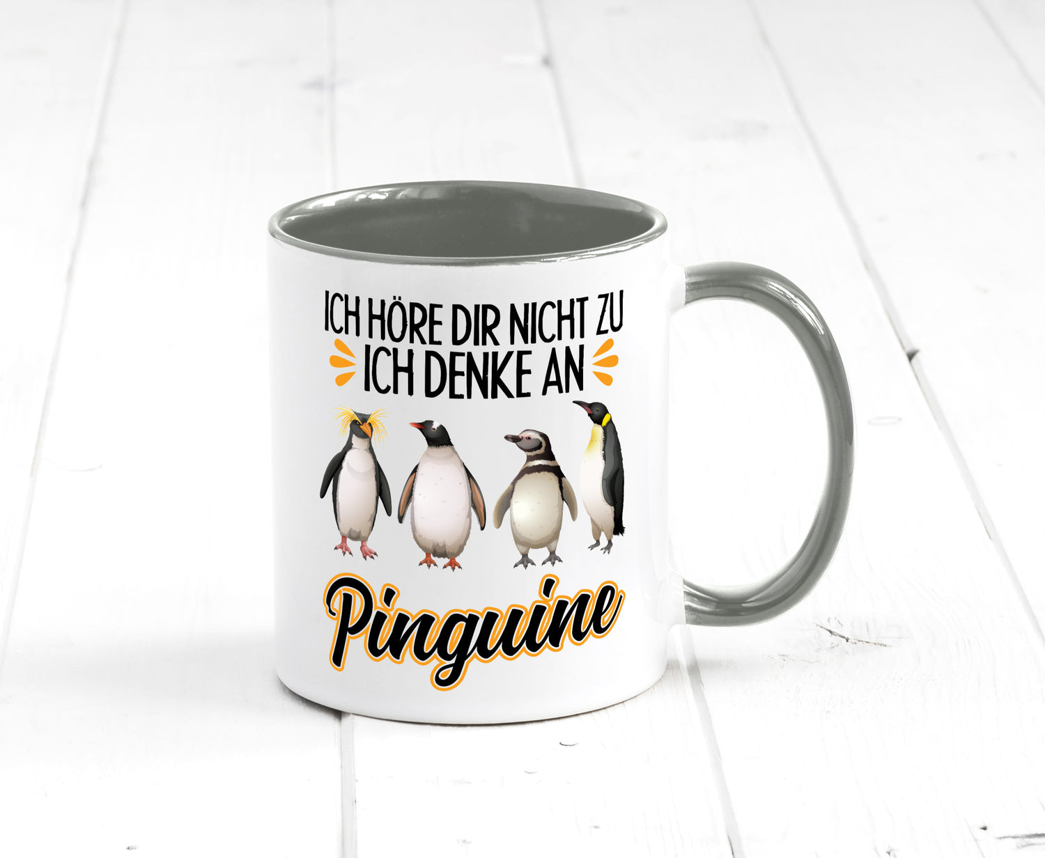 Ich denke an Pinguine Geschenkidee Humor Tasse