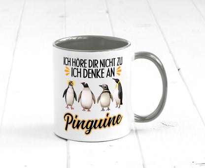 Ich denke an Pinguine Geschenkidee Humor Tasse