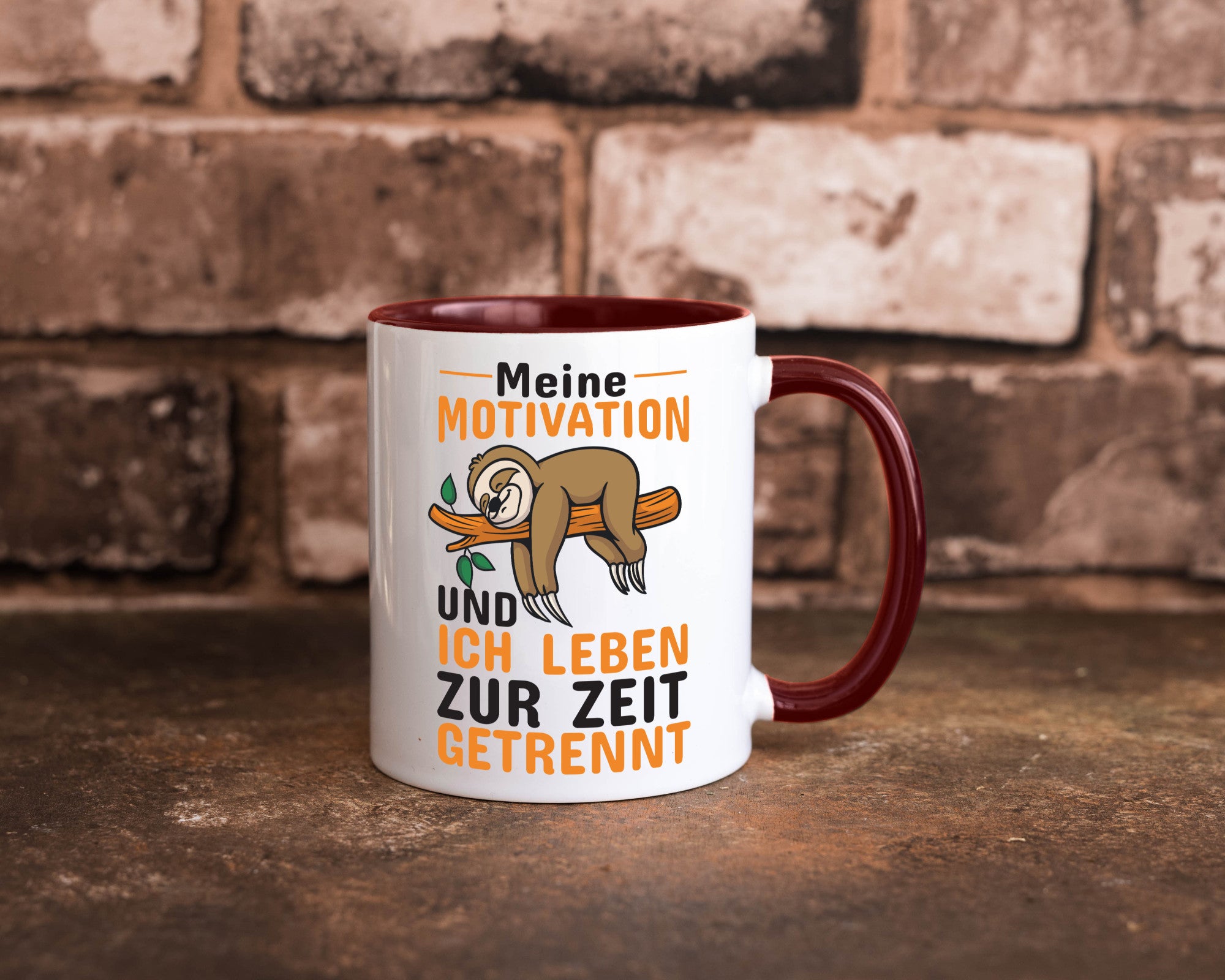 Keine Motivation | Faultier Tasse Büro Humor faul Geschenk Arbeit Kollegen