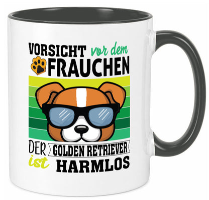 Vorsicht vor dem Frauchen Golden Retriever ist Harmlos lustiger Spruch Geschenk