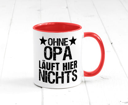 Ohne Opa läuft hier nichts | Sterne Geschenkidee Familie Humor Tasse