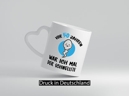 Vor 50 Jahren war ich mal der Schnellste | Schwanger Geschenkidee Humor Tasse