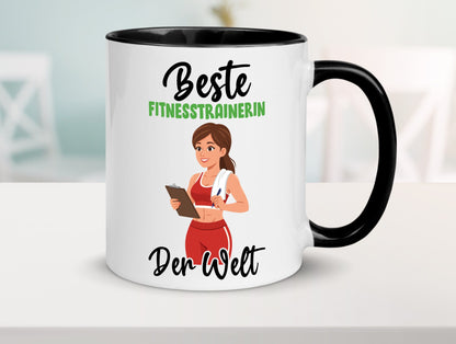 Beste Fitnesstrainerin | Trainerin Sport v2 lustiger Spruch Geschenk Humor Tasse