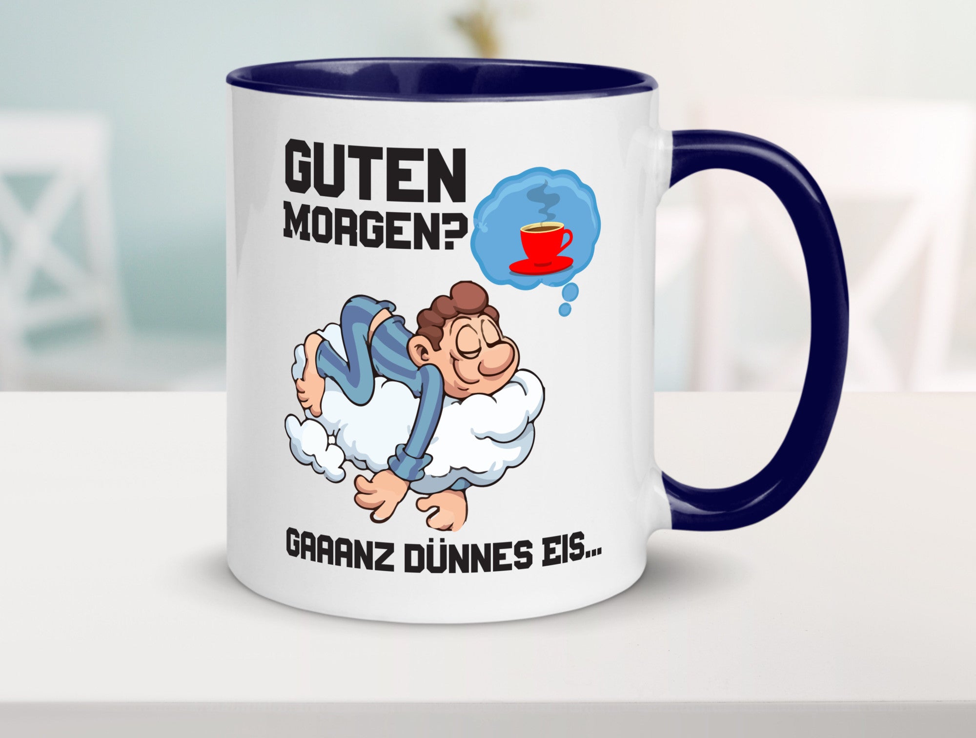 Ganz dünnes Eis | Morgenmuffel Tasse Kaffeetrinker Geschenkidee Humor