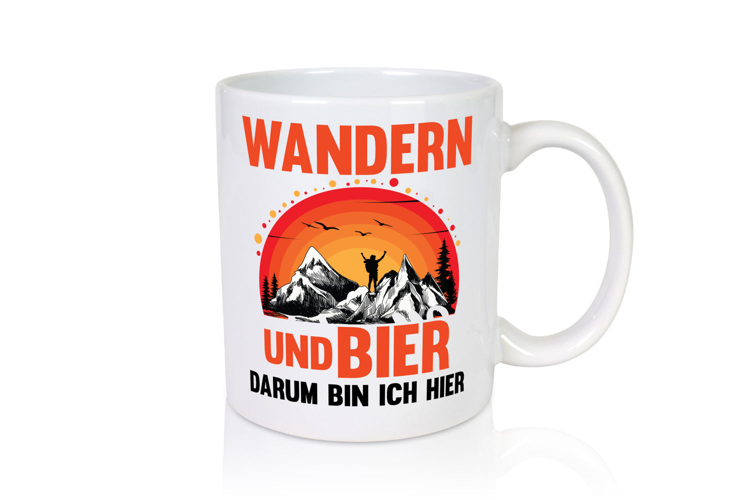 Wandern und Bier darum bin ich hier | lustiger Spruch Geschenk Humor
