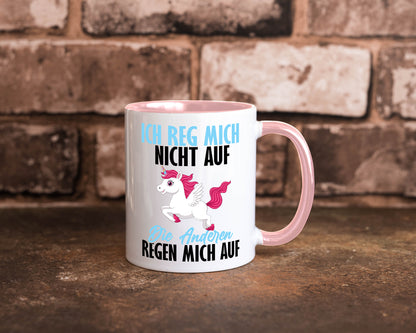 Ich reg mich nicht auf lustiger Spruch Geschenk Humor Geschenkidee Tasse
