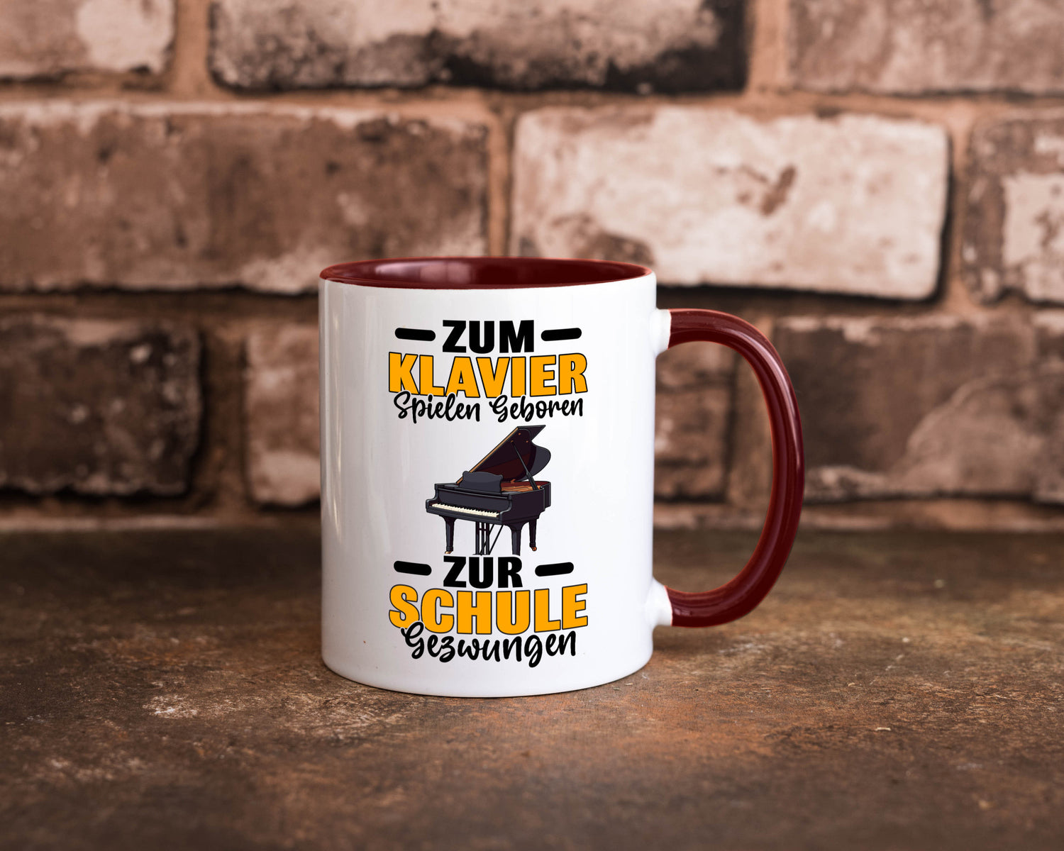 Zum Klavier spielen geboren zur Schule gezwungen v2 lustiger Spruch Geschenk