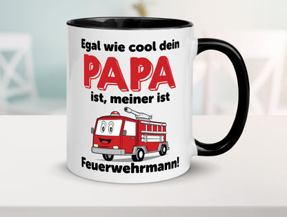 Cooler Papa | Feuerwehrmann Bester der Welt Humor Geschenkidee Tasse