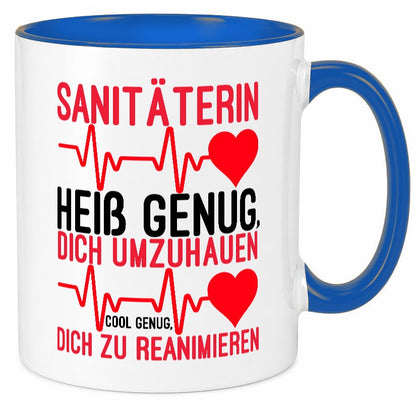 Heiße Sanitäterin | Reanimation Puls Rettungsdienst lustiger Spruch Geschenk Tasse