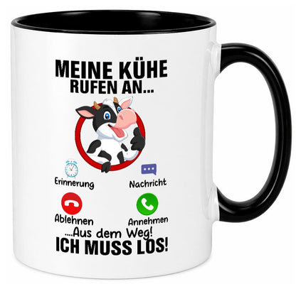 Meine Kühe rufen an | Landwirt Kuh Bauernhof Geschenk Humor Geschenkidee Tasse