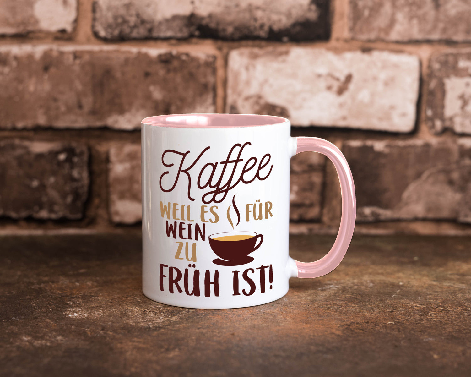 Weil es für Wein zu früh ist | Kaffeetrinker Herzschlag Humor Geschenkidee Tasse