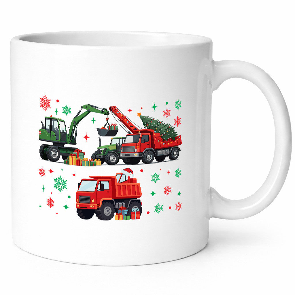 Weihnachten | Baufahrzeuge Bagger Frohe v2 lustiger Spruch Geschenk Humor