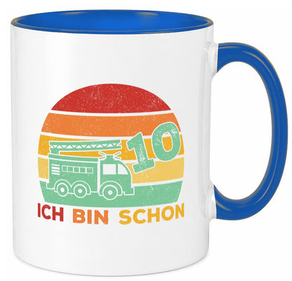 10. geburtstag | Feuerwehrauto 10 Jahre Feuerwehr lustiger Spruch Geschenk Tasse