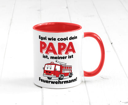 Cooler Papa | Feuerwehrmann Bester der Welt Humor Geschenkidee Tasse