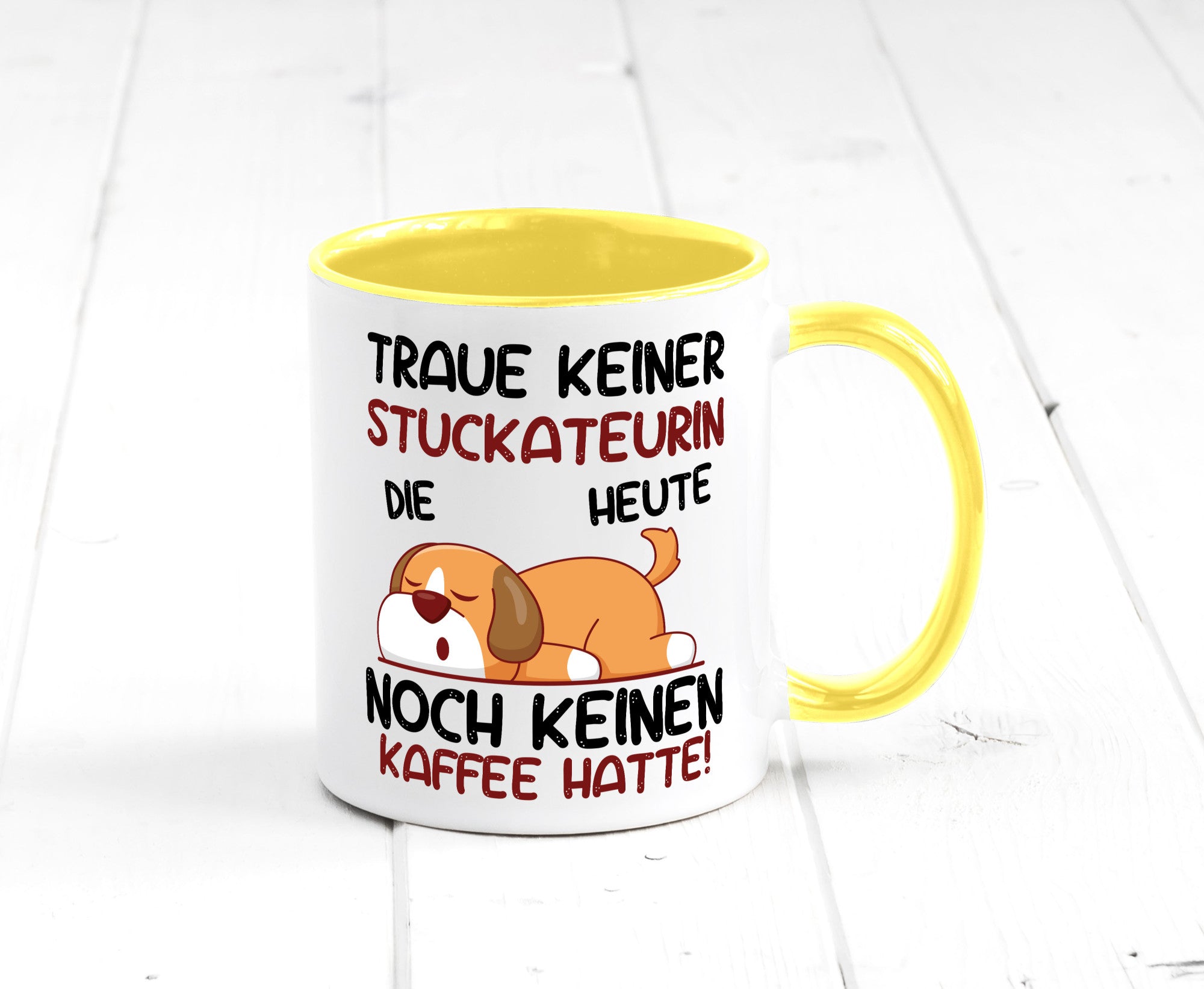 Traue keiner Stuckateurin | Innenausbau lustig Humor Geschenkidee Geschenk Tasse