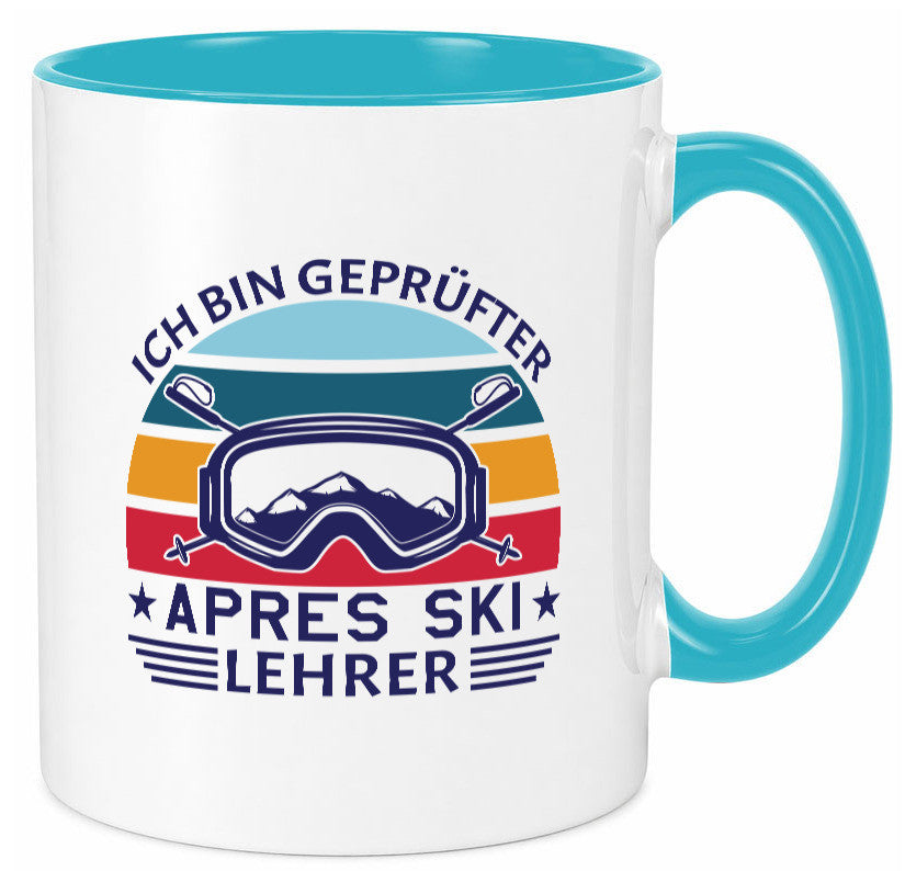 Geprüfter Apres Ski Lehrer | Ski-Brille Berge Ski-Stöck lustig Humor