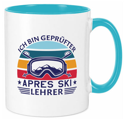 Geprüfter Apres Ski Lehrer | Ski-Brille Berge Ski-Stöck lustig Humor