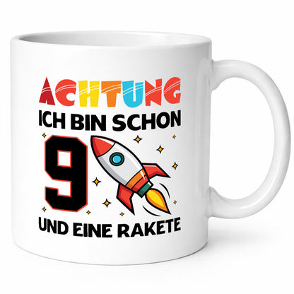 9. Geburtstag | Rakete Weltraum 9 Jahre Galaxy Humor Geschenkidee Tasse