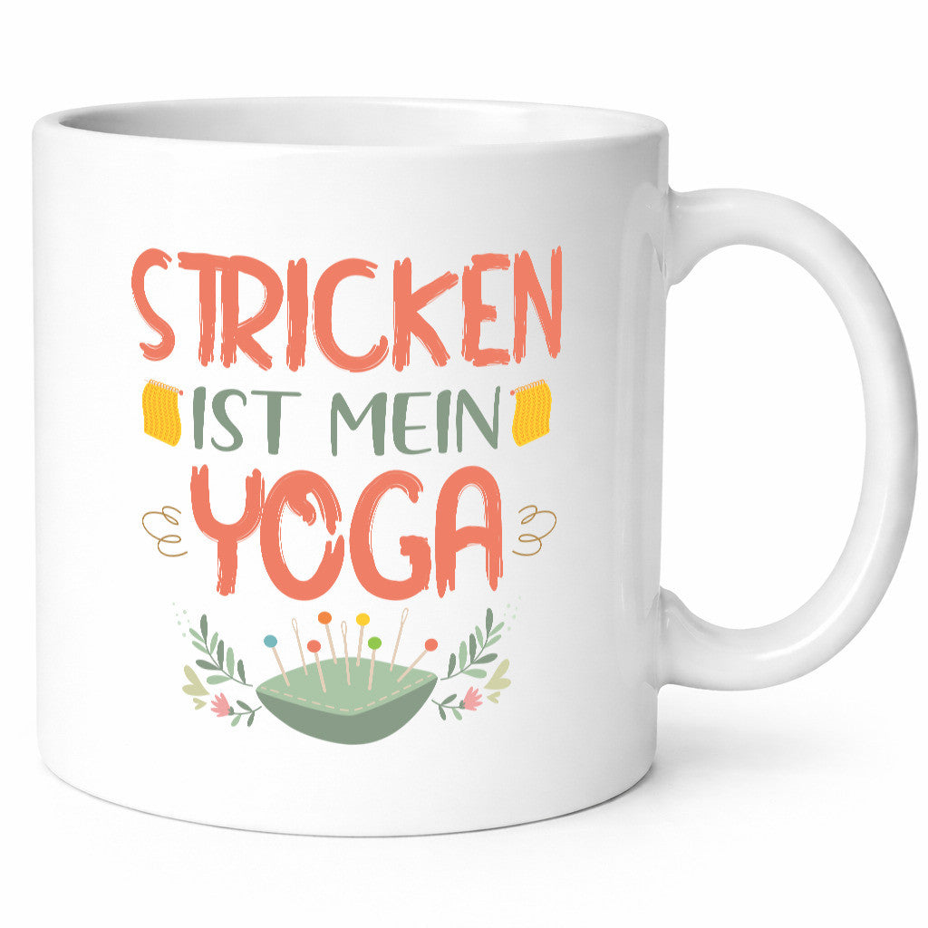 Stricken ist mein Yoga | Sticken Wolle Geschenkidee Humor Tasse