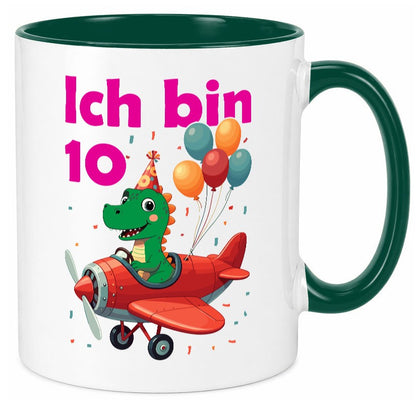 10. Geburtstag | 10 Jahre Drache Flugzeug lustiger Spruch Geschenk Geschenkidee Tasse