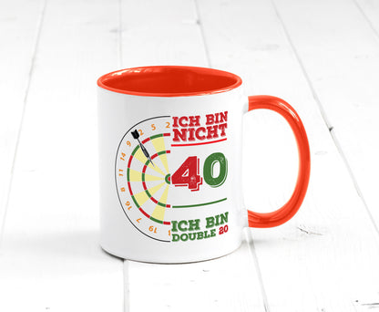 Ich bin nicht 40 double 80 | Dart spieler Geschenkidee Humor Tasse