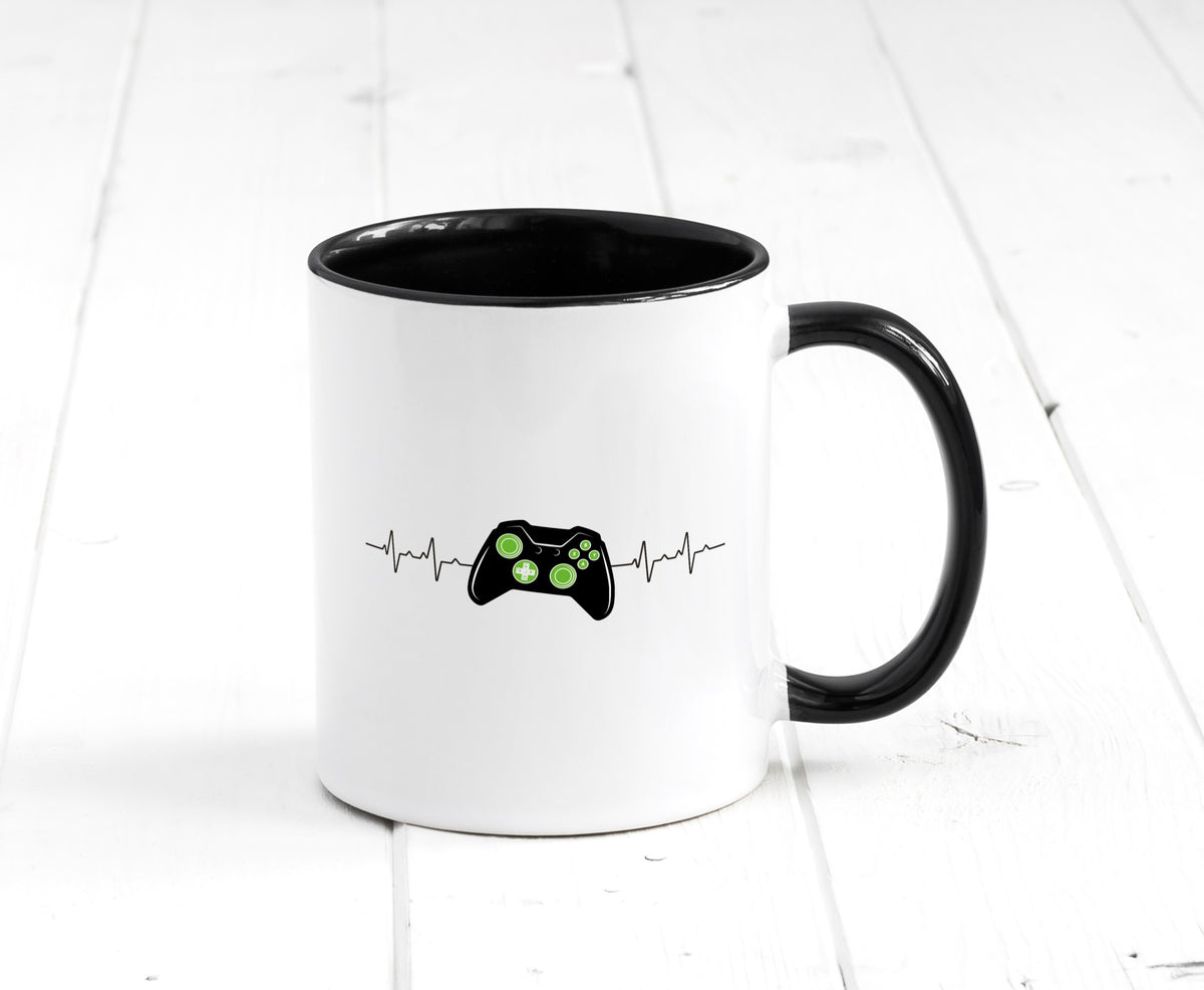 Controller Herzschlag | Heartbeat Gamer lustig Humor Geschenkidee Geschenk Tasse
