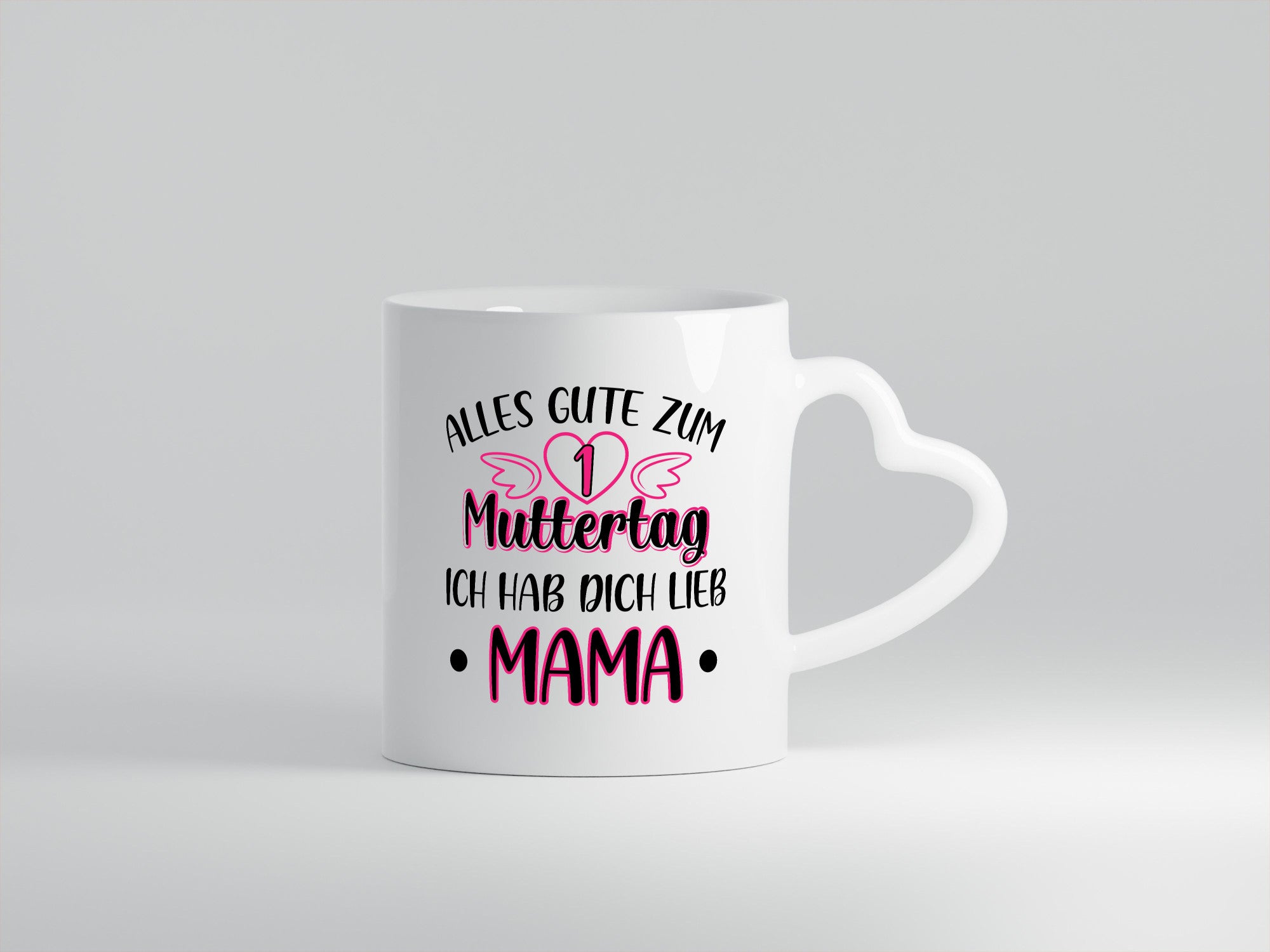 1. Muttertag, hab dich lieb, Mama | Herz Flügel Geschenk Familie Geschenkidee