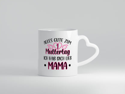 1. Muttertag, hab dich lieb, Mama | Herz Flügel Geschenk Familie Geschenkidee
