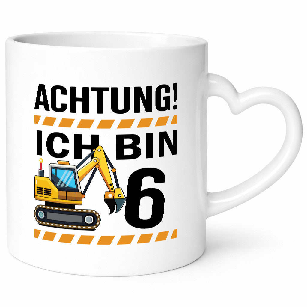 6 Geburtstag Ich bin | Bagger Junge Geschenk Geschenkidee lustiger Spruch Tasse