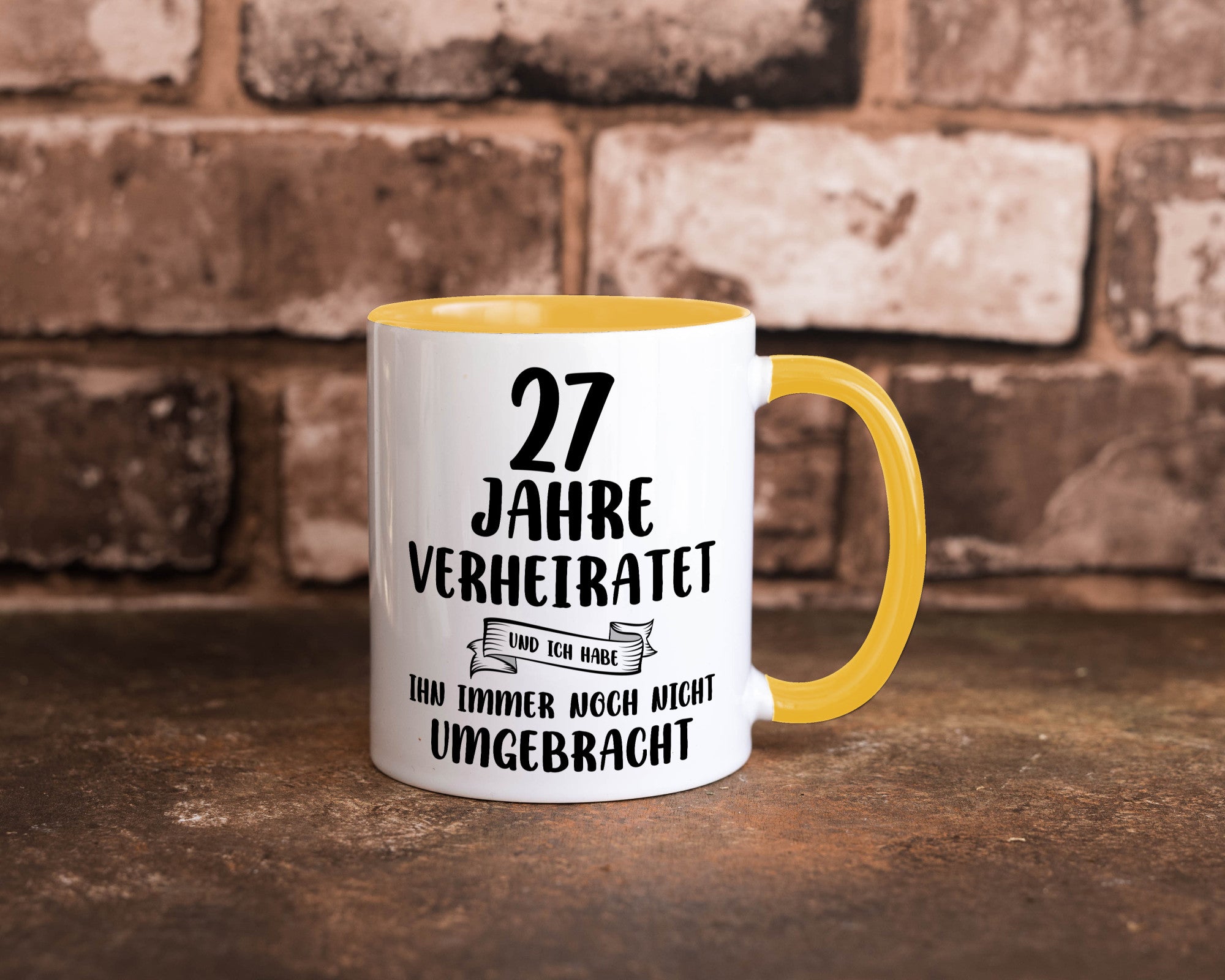 27 Jahre Verheiratet, immer noch am Leben! Geschenkidee Humor Tasse
