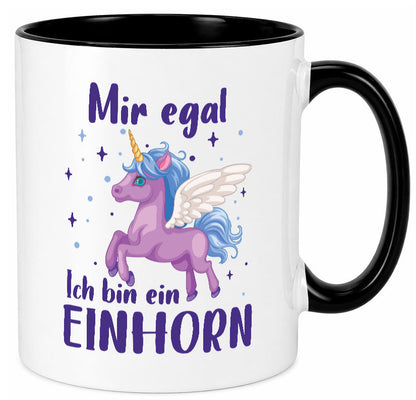 Mir egal, ich bin ein Einhorn | lustig Humor Geschenkidee Geschenk Tasse