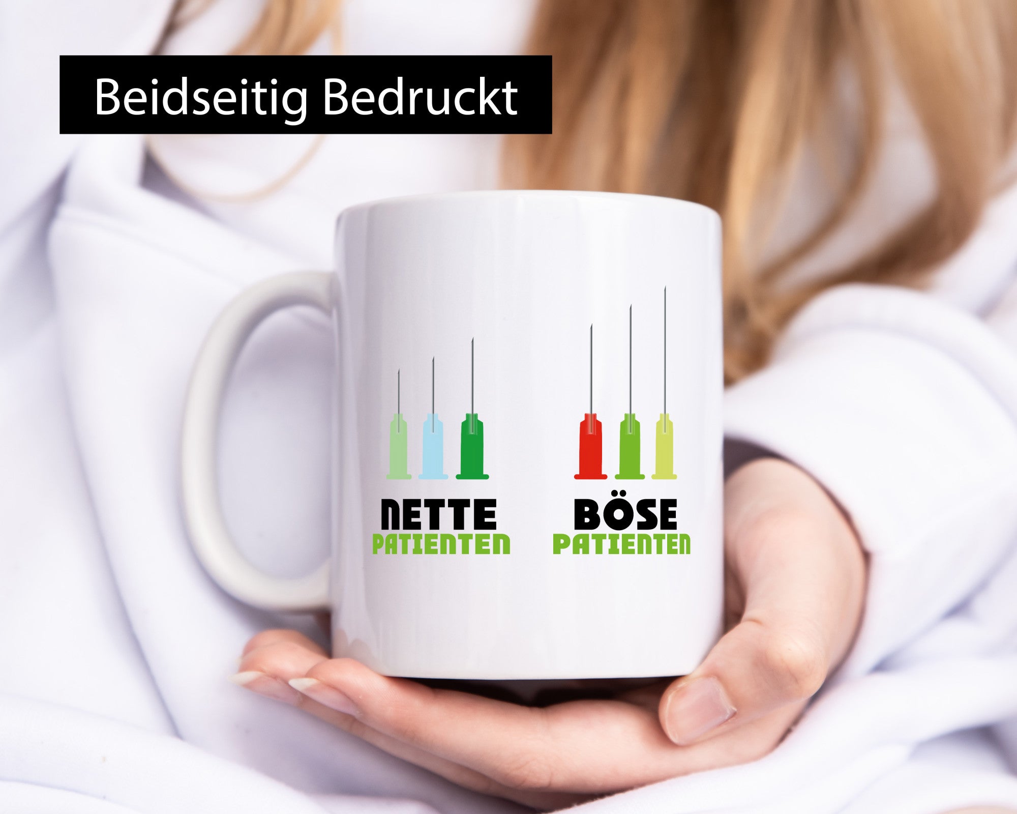 Nette und böse Patienten | Spritze Nadel Arzt Doktor Geschenkidee Humor Tasse