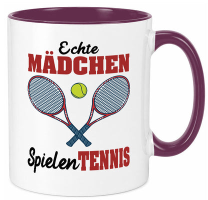 Echte Mädchen Spielen Tennis | Sport Geschenkidee Humor Tasse