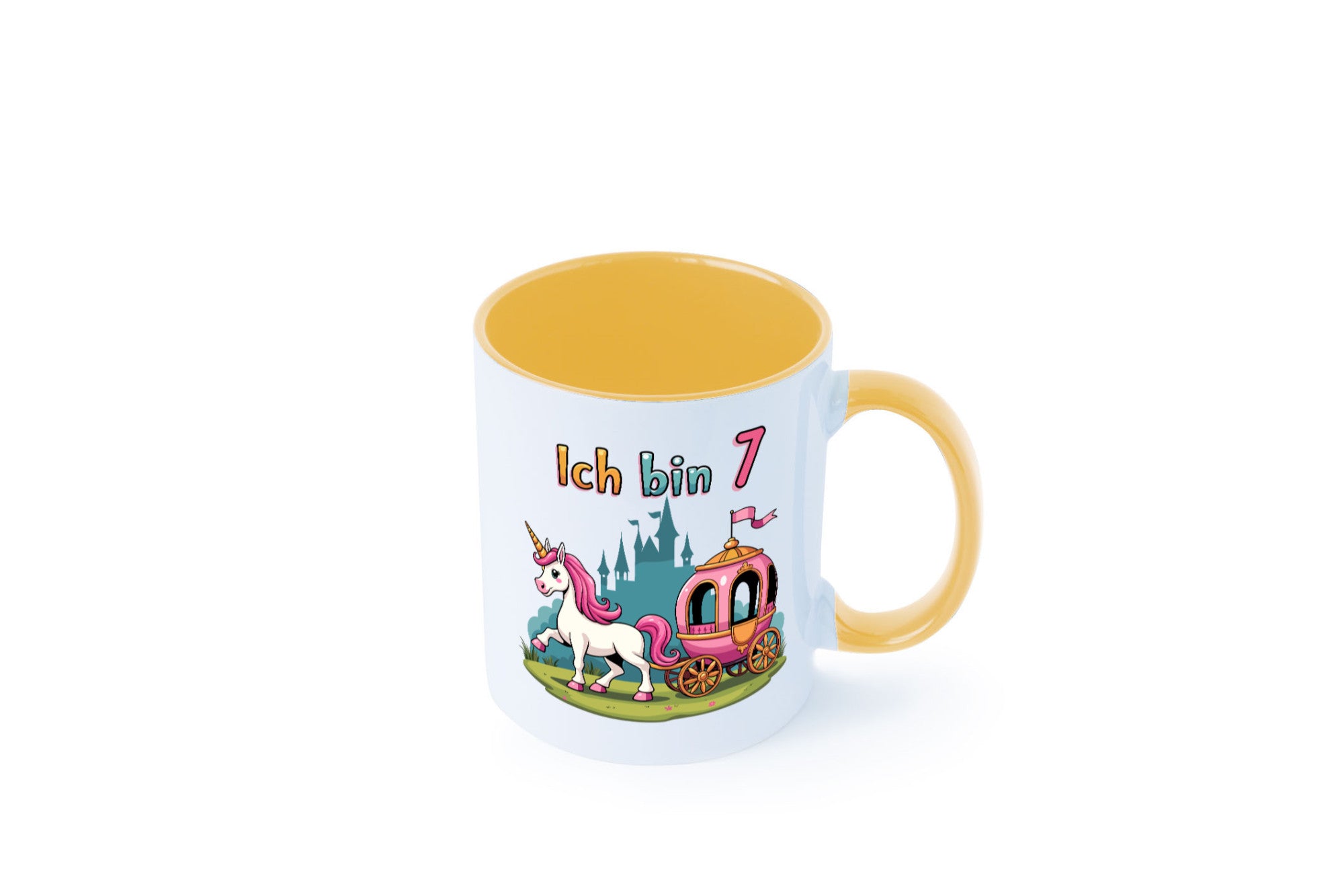 7. Geburtstag | Prinzessin in Kutsche Einhorn lustiger Spruch Geschenk