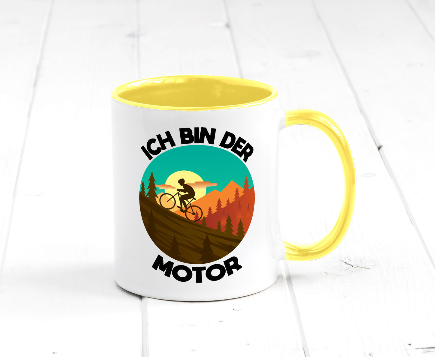 Ich bin der Motor | Mountainbiking Fahrrad Berge Geschenkidee Humor Tasse