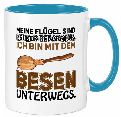 Flügel Reperatur lustig Humor Geschenkidee Geschenk Tasse