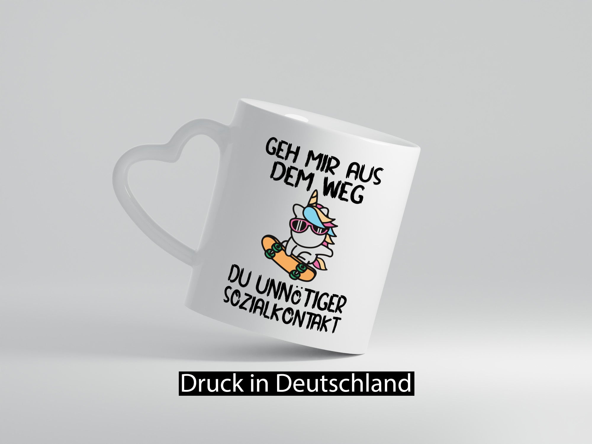 Aus dem Weg, Sozialkontakt | Einhorn Skateboard Geschenk Humor Geschenkidee