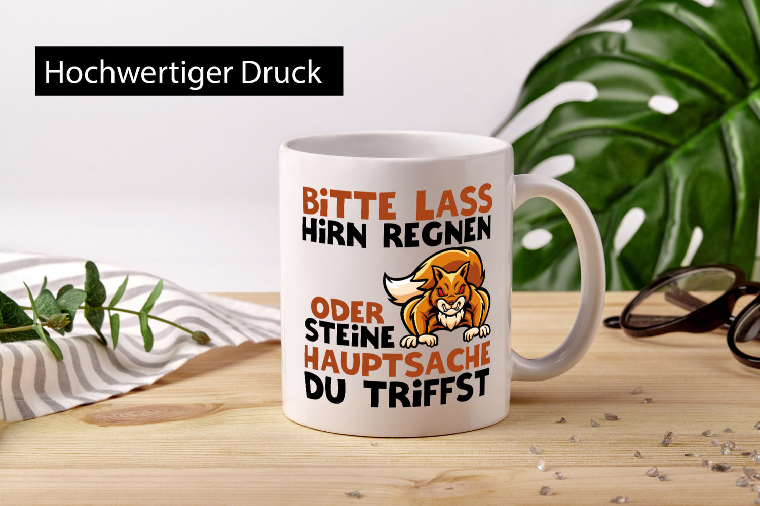 Hirn regen lassen lustiger Spruch Geschenk Humor Geschenkidee Tasse