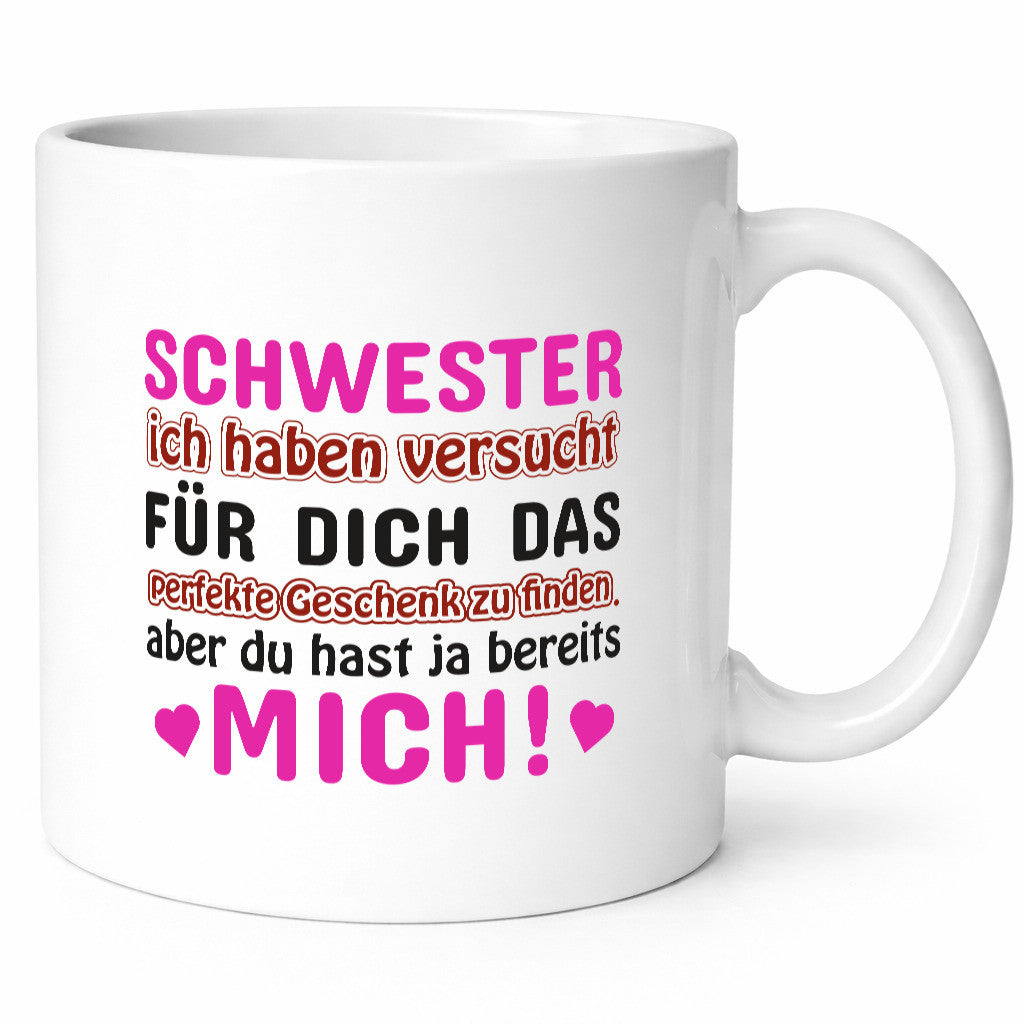 Schwester Tasse | lustiger Spruch Geschwisterliebe Geschenkidee Humor